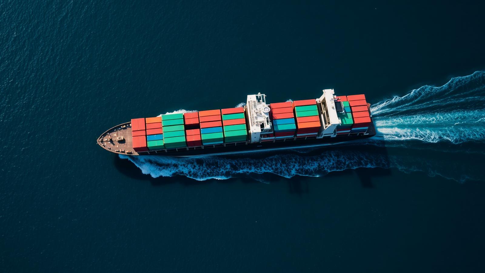 Container vessel at sea
